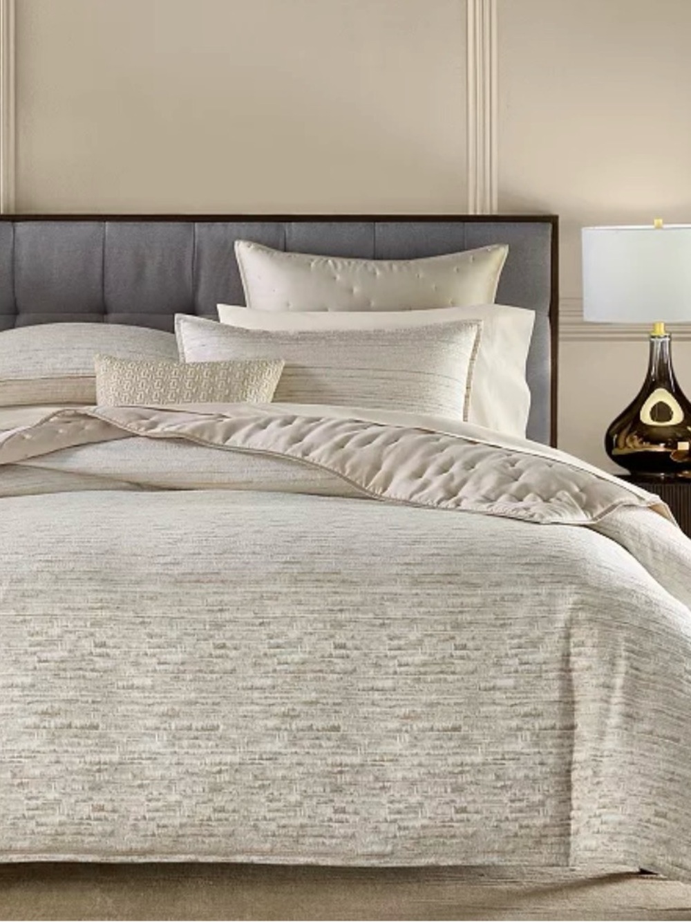 Luxury Neutral Comforter Set - Cream